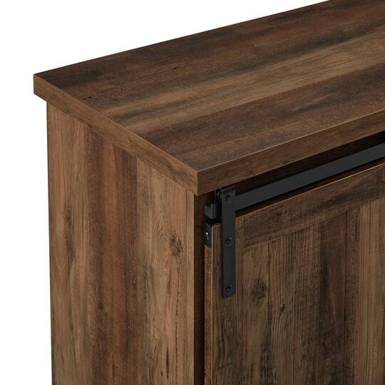 Walker Edison 32" Reclaimed Barnwood Sliding Grooved Door Modern Accent Cabinet